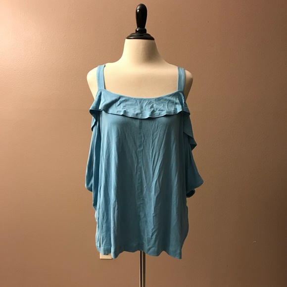 Harlowe & Graham Tops - Harlow’s & Graham ruffled blue topaz top. NWT.